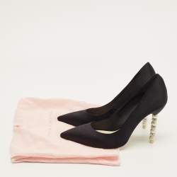 مملوكة مسبقًا Sophia Webster Coco Crystal Size 38.5 Black Satin Pumps