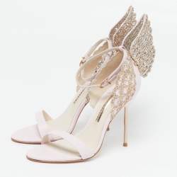 Pre Owned Sophia Webster Evangeline Size 39 Pink Leather and Glitter Ankle Strap Sandals