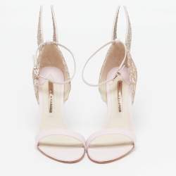 Pre Owned Sophia Webster Evangeline Size 39 Pink Leather and Glitter Ankle Strap Sandals