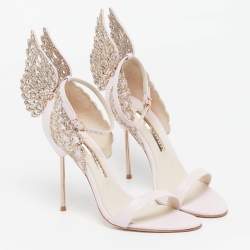 Pre Owned Sophia Webster Evangeline Size 39 Pink Leather and Glitter Ankle Strap Sandals