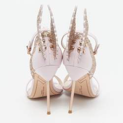 Pre Owned Sophia Webster Evangeline Size 39 Pink Leather and Glitter Ankle Strap Sandals