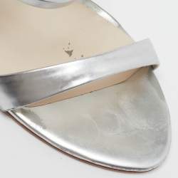 مملوكة مسبقًا صندل صوفيا ويبستر كعب كريستال روزاليند جلد ذهبي وردي معدني بحزام للكاحل مقاس 38