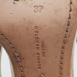 مملوكة مسبقًا Sophia Webster Rosalind Crystal Size 37 Gold Leather Ankle Strap Sandals