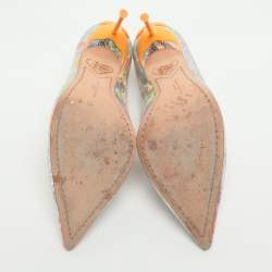 Pre Owned حذاء كعب عالي صوفيا ويبستر جلد مطبوع متعدد الألوان مقاس 41