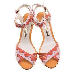 Pre Owned Sophia Webster Multicolor Patent Leather Ankle Straps Sandals Size 36.5