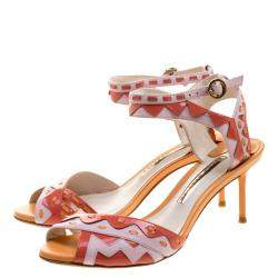 Pre Owned Sophia Webster Multicolor Patent Leather Ankle Straps Sandals Size 36.5