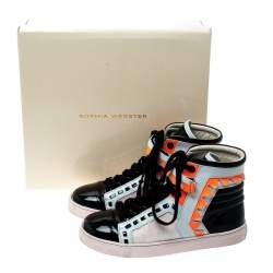 Sophia Webster Multicolor Leather and Glitter Riko High Top Sneakers Size 37