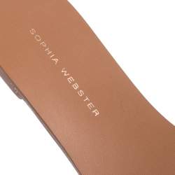 Sophia Webster Metallic Multicolor Laser Cut Leather Soleil Flat Slides Size 39