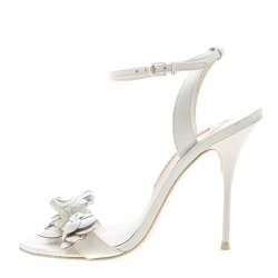 Pre Owned Sophia Webster White Leather Lilico Sandals Size 39.5