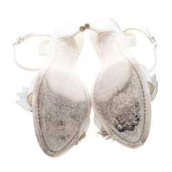 Pre Owned Sophia Webster White Leather Lilico Sandals Size 39.5