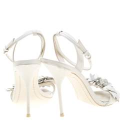 Pre Owned Sophia Webster White Leather Lilico Sandals Size 39.5