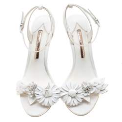 Pre Owned Sophia Webster White Leather Lilico Sandals Size 39.5
