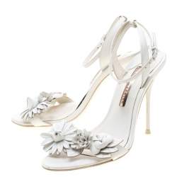 Pre Owned Sophia Webster White Leather Lilico Sandals Size 39.5