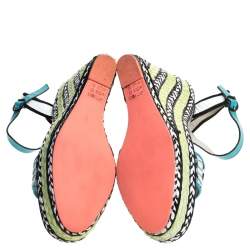 Sophia Webster Multicolor Polka Dot Canvas And Leather Lucita Espadrille Wedges Sandals Size 39
