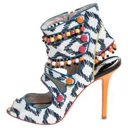 Sophia Webster Multicolor Strappy Leather Beaded Caged Sandals Size 39