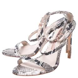 Sophia Webster Multi-color Python Embossed Leather Rosalind Ankle Strap Sandals Size 36