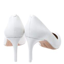 Sophia Webster White Leather Lola Pointed Toe Pumps Size 37.5