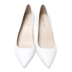Sophia Webster White Leather Lola Pointed Toe Pumps Size 37.5