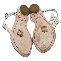 Pre Owned Sophia Webster Blue Ombre Glitter Leather Seraphina Angel Wing Flats Size 36.5