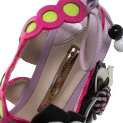 Sophia Webster Multicolor Leather And PVC Amazona Ankle Wrap Sandals Size 38