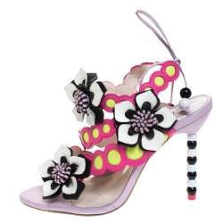 Sophia Webster Multicolor Leather And PVC Amazona Ankle Wrap Sandals Size 38