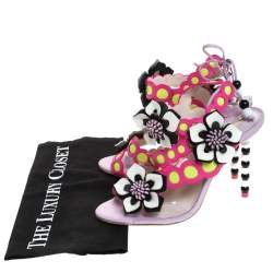 Sophia Webster Multicolor Leather And PVC Amazona Ankle Wrap Sandals Size 38