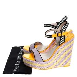 Sophia Webster Multicolor Suede and Patent Leather Lucita Espadrille Wedges Size 41