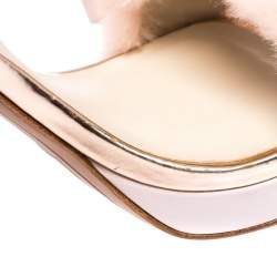 Pre Owned Sophia Webster Pink Faux Fur And Leather Bella Bow Embellished Ankle Strap Sandals Size 38.5