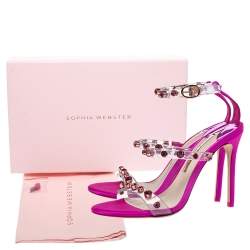 Sophia Webster Fuchsia PVC and Satin Ankle Strap Sandals Size 37