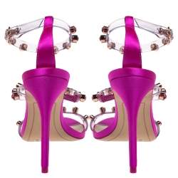 Sophia Webster Fuchsia PVC and Satin Ankle Strap Sandals Size 37