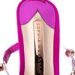 Sophia Webster Fuchsia PVC and Satin Ankle Strap Sandals Size 37
