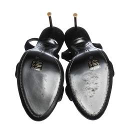 Pre Owned Sophia Webster Black Suede Layla Pom Pom T-Strap Sandals Size 40