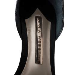 Pre Owned Sophia Webster Multicolor Holographic Leather and Black Suede Chiara Butterfly Ankle Strap Sandals Size 35.5