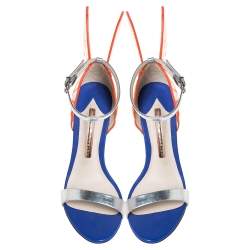 Sophia Webster Multicolor Silver Leather Chiara Butterfly Ankle Strap Sandals Size 36