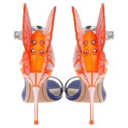 Sophia Webster Multicolor Silver Leather Chiara Butterfly Ankle Strap Sandals Size 36