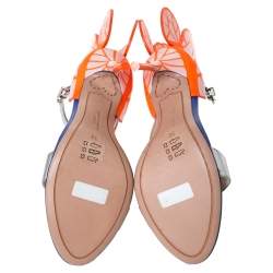 Sophia Webster Multicolor Silver Leather Chiara Butterfly Ankle Strap Sandals Size 36