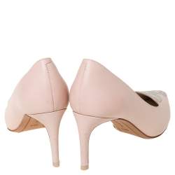 Pre Owned Sophia Webster Light Pink/Silver Leather Bibi Butterfly Pointed Toe Pumps Size 38.5