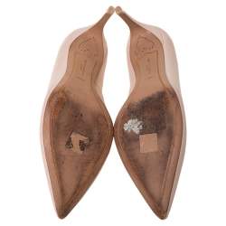 Pre Owned Sophia Webster Light Pink/Silver Leather Bibi Butterfly Pointed Toe Pumps Size 38.5