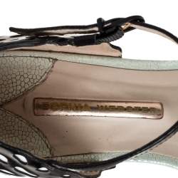 Pre Owned Sophia Webster Multicolor Patent And Leather Lilico Underwater Floral Embellished Flat Sandals Size 40