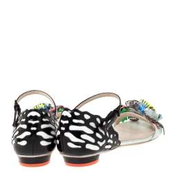 Pre Owned Sophia Webster Multicolor Patent And Leather Lilico Underwater Floral Embellished Flat Sandals Size 40