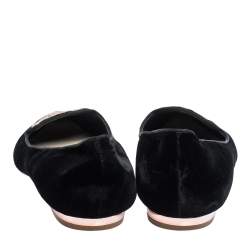 Sophia Webster Black Embroidered Velvet Bibi Butterfly Pointed Toe Ballet Flats Size 41