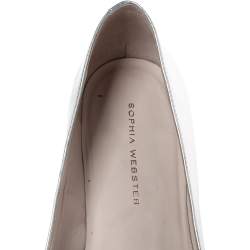 Sophia Webster Metallic Silver Leather Bibi Butterfly Pointed Toe Ballet Flats Size 37.5