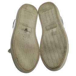 Pre Owned Sophia Webster Metallic Silver Leather Bibi Butterfly Sneakers Size 37.5