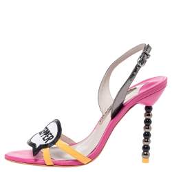 Pre Owned صندل سوفيا ويبستر "اوبرا هوت ستيبر" جلد لامع و جلد متعدد الألوان مقاس 37