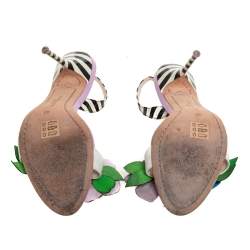 Pre Owned Sophia Webster Multicolor Patent Leather And Leather Lilico Floral Embellished Slingback Sandals Size 37