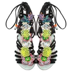 مملوكة مسبقًا صندل سوفيا ويبستر ملتف حول الكاحل ليليكو أندرواتر سويدي وجلد لامع متعدد الألوان مقاس 35.5