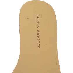 Pre Owned Sophia Webster Gold Mirror Leather Lilico Crystal Embellished Slide Flats Size 36.5