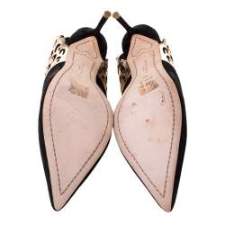 Sophia Webster Black Suede Angelo Slingback Pointed Toe Sandals Size 36