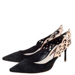 Sophia Webster Black Suede Angelo Slingback Pointed Toe Sandals Size 36