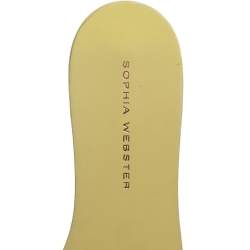 Pre Owned Sophia Webster Yellow Leather Lilico Flower Flat Slides Size 35.5